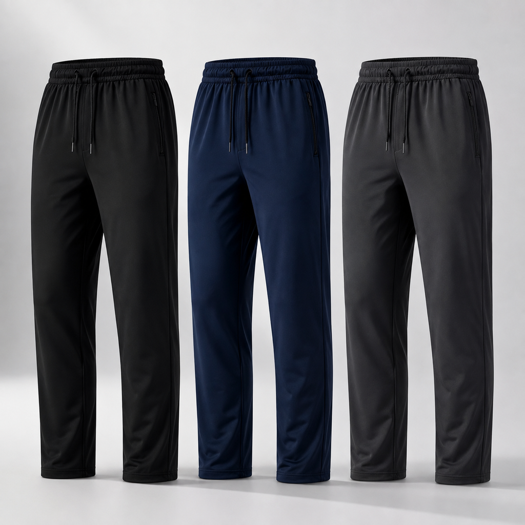 Pack of 3 Offer 😍 Premium Lycra Men's Track Pants | Black, Blue & Grey