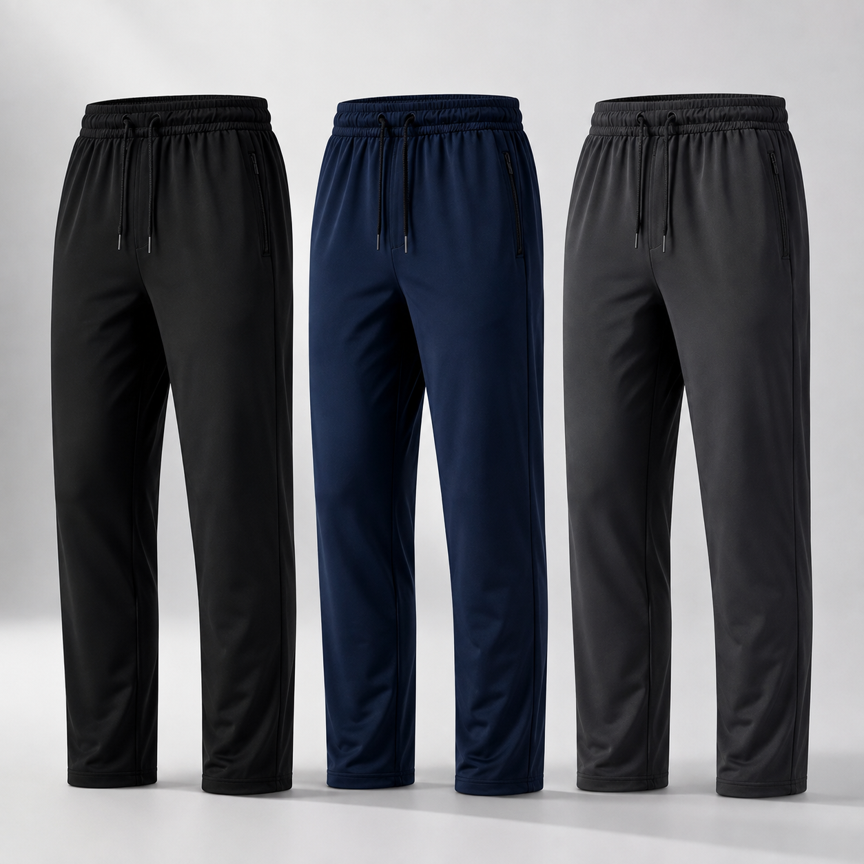 Pack of 3 Offer 😍 Premium Lycra Men's Track Pants | Black, Blue & Grey