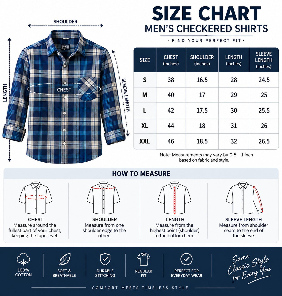 👔 Multicoloured Cotton Checkered Shirts – Pack of 3